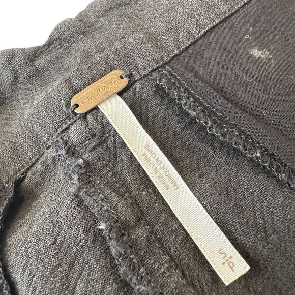 Free People Linen Blend Ribbed Flare Leg Pleated Trouser Pants, S - Picture 4 of 9